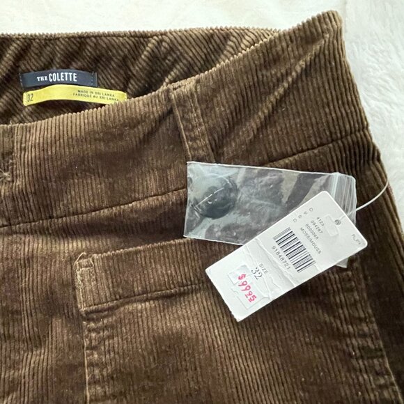 NWT 32 Moss - Colette Cropped Wide Leg Pants Maeve Corduroy - Anthropologie - Picture 5 of 8